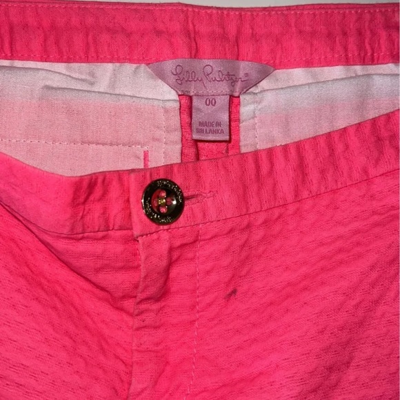 Lilly Pulitzer Callahan Shorts HOT pink excellent condition size 00 PRICE FIRM - Picture 8 of 10